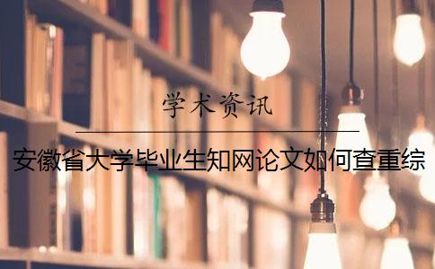 安徽省大学毕业生知网论文如何查重？综述查重吗？