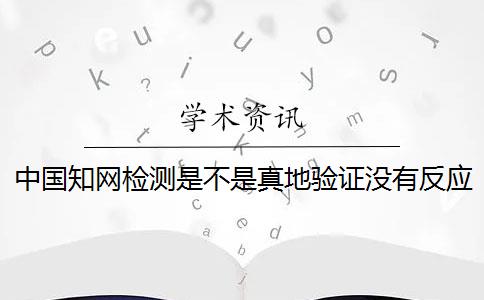 中国知网检测是不是真地验证没有反应