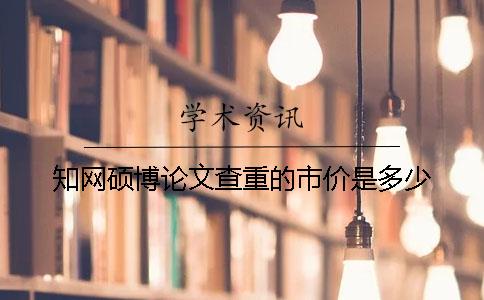 知网硕博论文查重的市价是多少