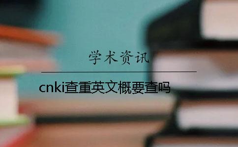 cnki查重英文概要查吗