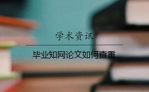 毕业知网论文如何查重