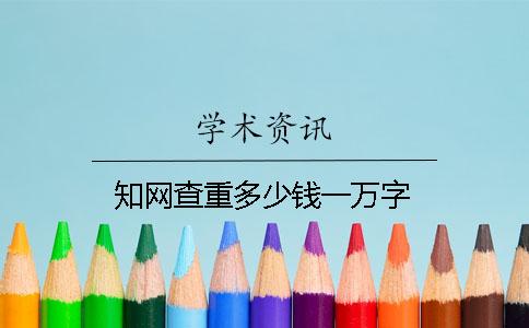 知网查重多少钱一万字