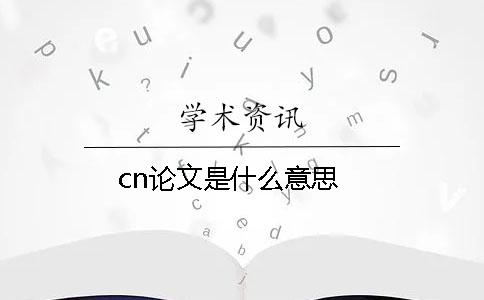 cn论文是什么意思